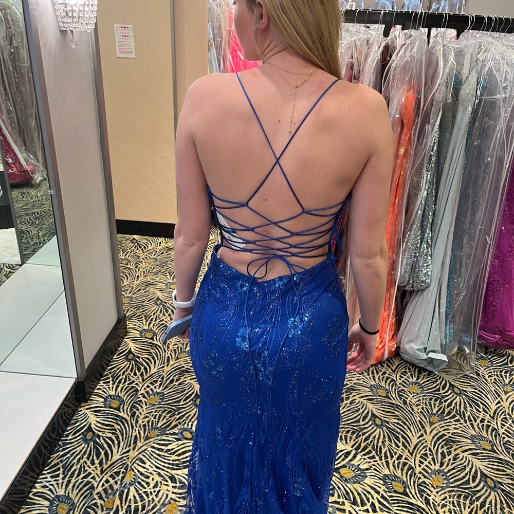 Blue sparkly prom dress